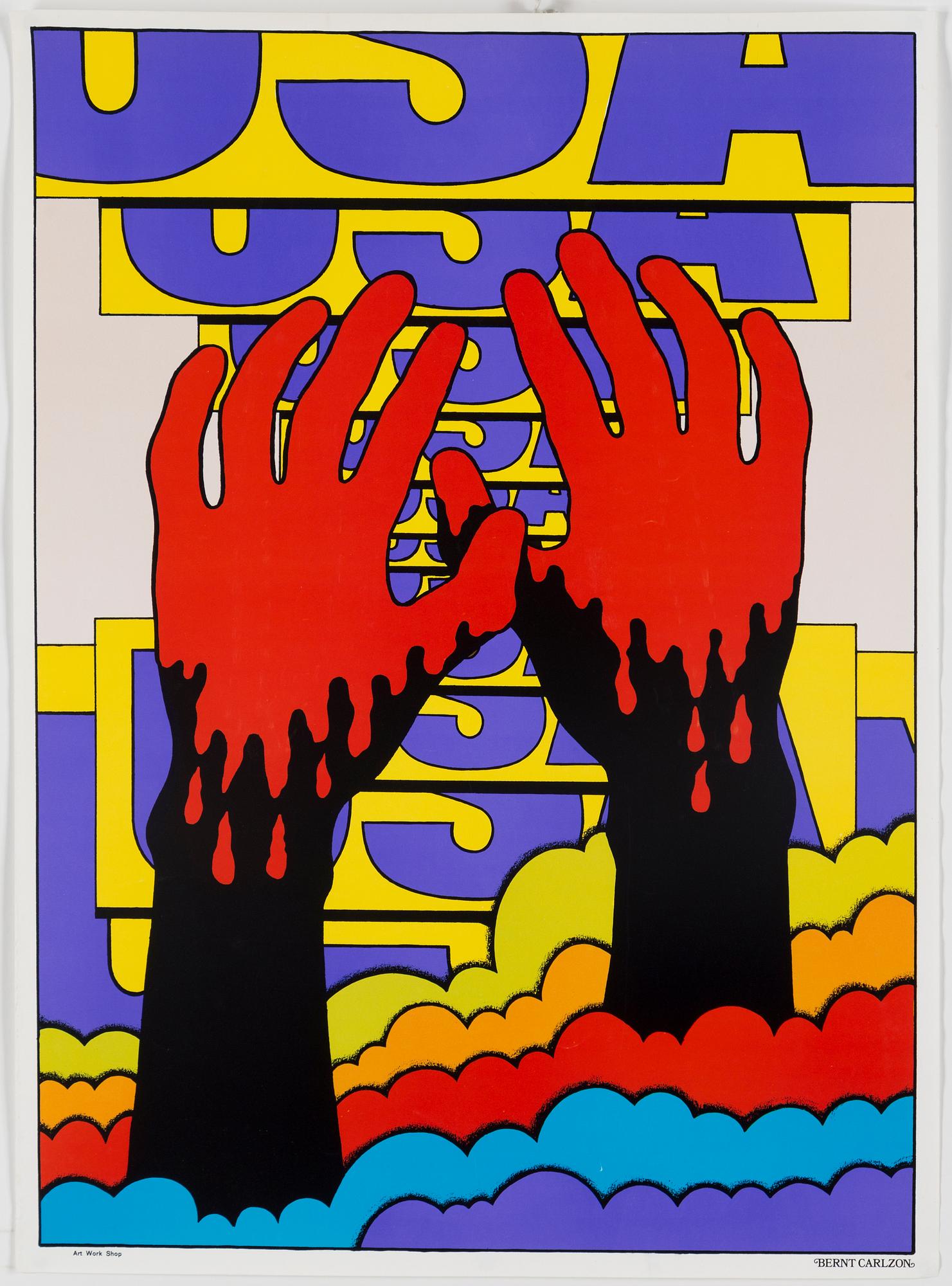 BERNT CARLZON, & GUNILLA RUDLING, two posters from Art Work Shop and Malifax Posters, 1960's.