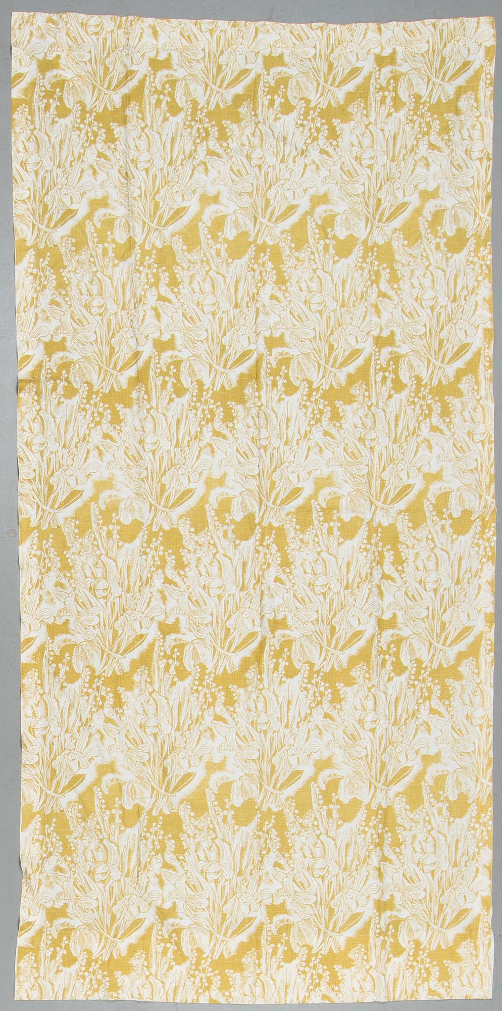 Tyra Lundgren, a linen 'Liljekonvaljebukett' curtain from NK:s Textilkammare.