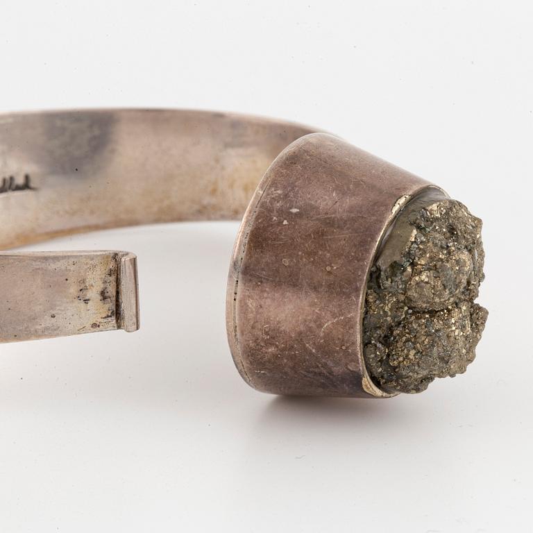 Silver and pyrite bangle, Ekeblad, Ljungby, 1968.