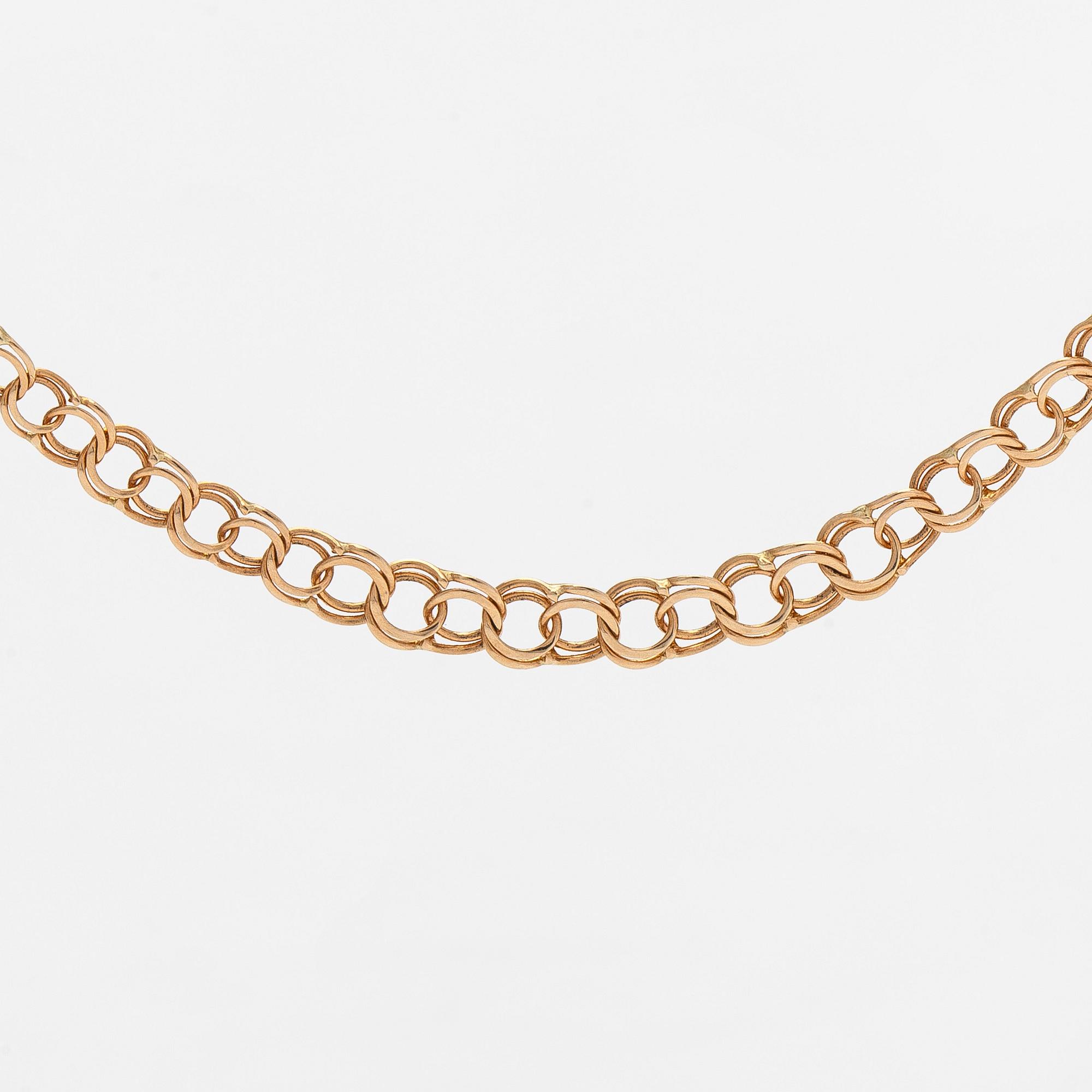 A 14K gold Bismarck necklace and bracelet.