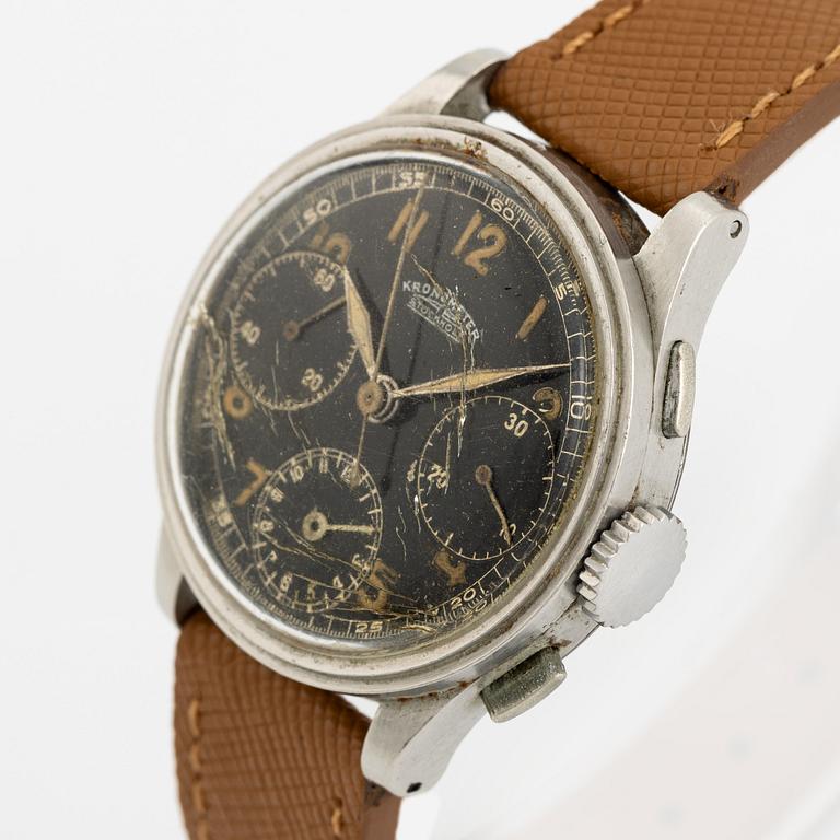 Kronometer Stockholm, "Gilt Dial", chronograph, ca 1940.