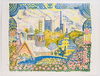 MÅRTEN ANDERSSON, 4st färglitografier, signerade, provtryck, daterade 1983 resp 1986.