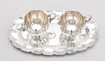 SERVIS, 3 del, sterlingsilver, rokokostil. Tot vikt 343 g.