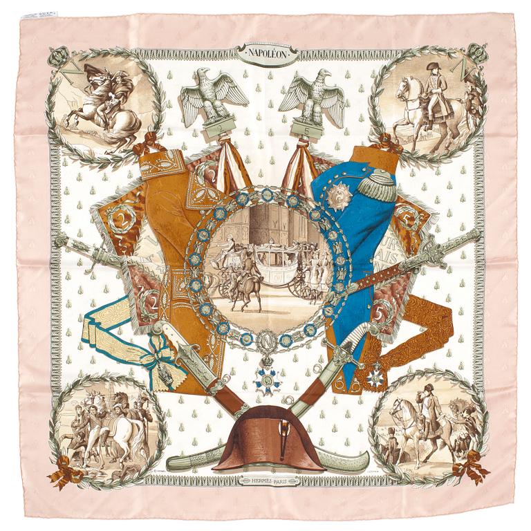 HERMÈS, silk scarf, "Napoléon".