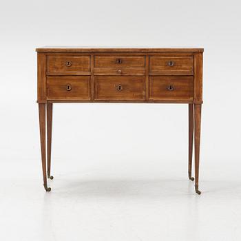 A late Gustavian mahogany dressing table, circa 1800.