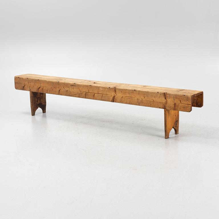 A pinewood bench 18th Century.
