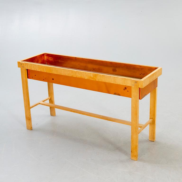 Flower table, oak and copper, Denmark, 1960s.