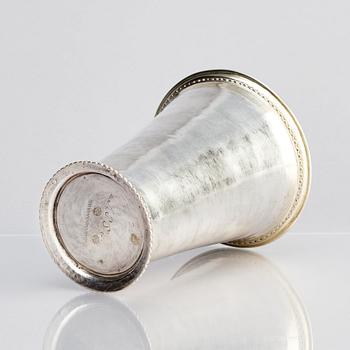 A Swedish early 18th century parcel-gilt silver beaker, mark of Arnold von der Hagen, Norrköping (active 1695-1740).