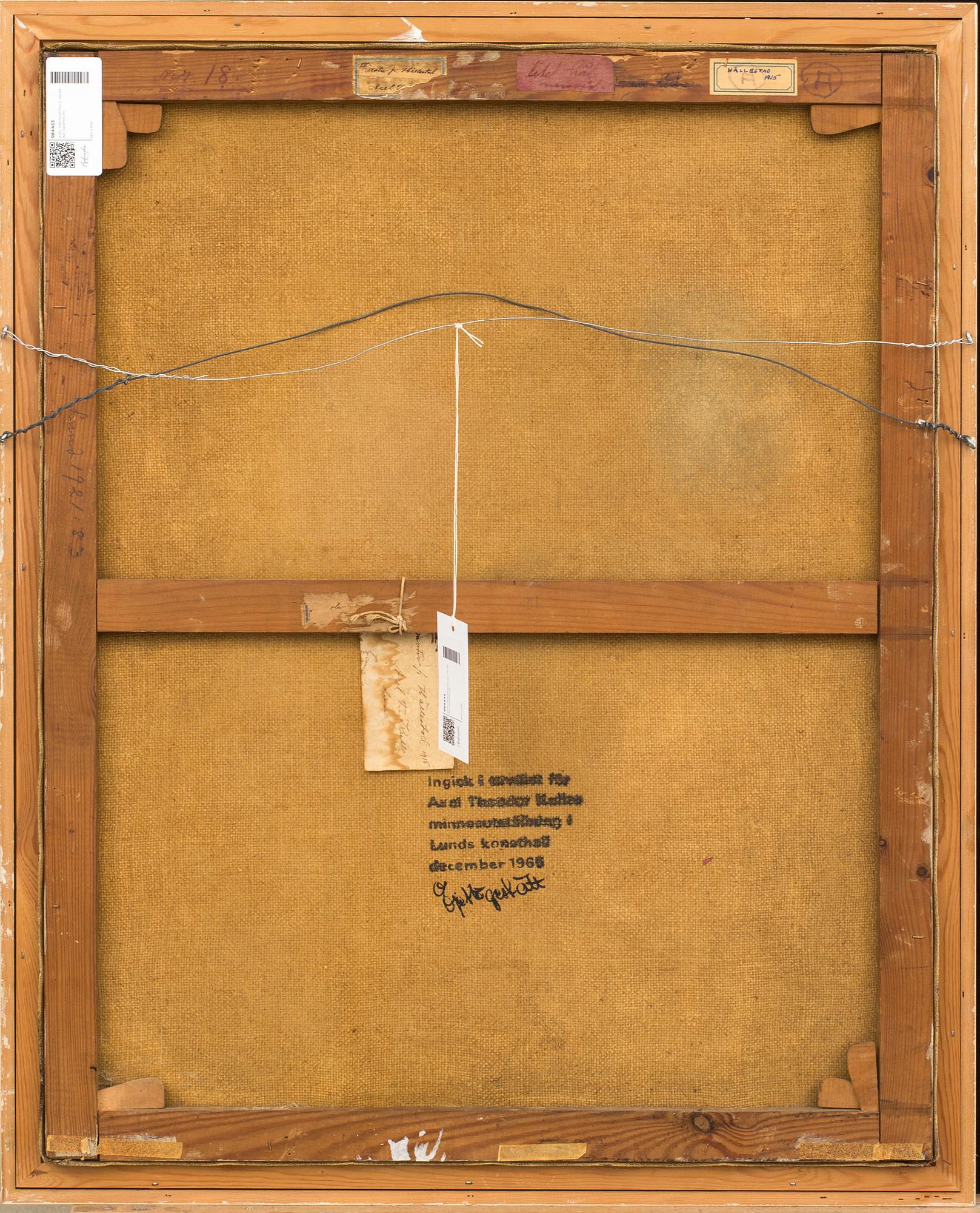 AXEL THEODOR KULLE, olja på duk, osignerad 1915.