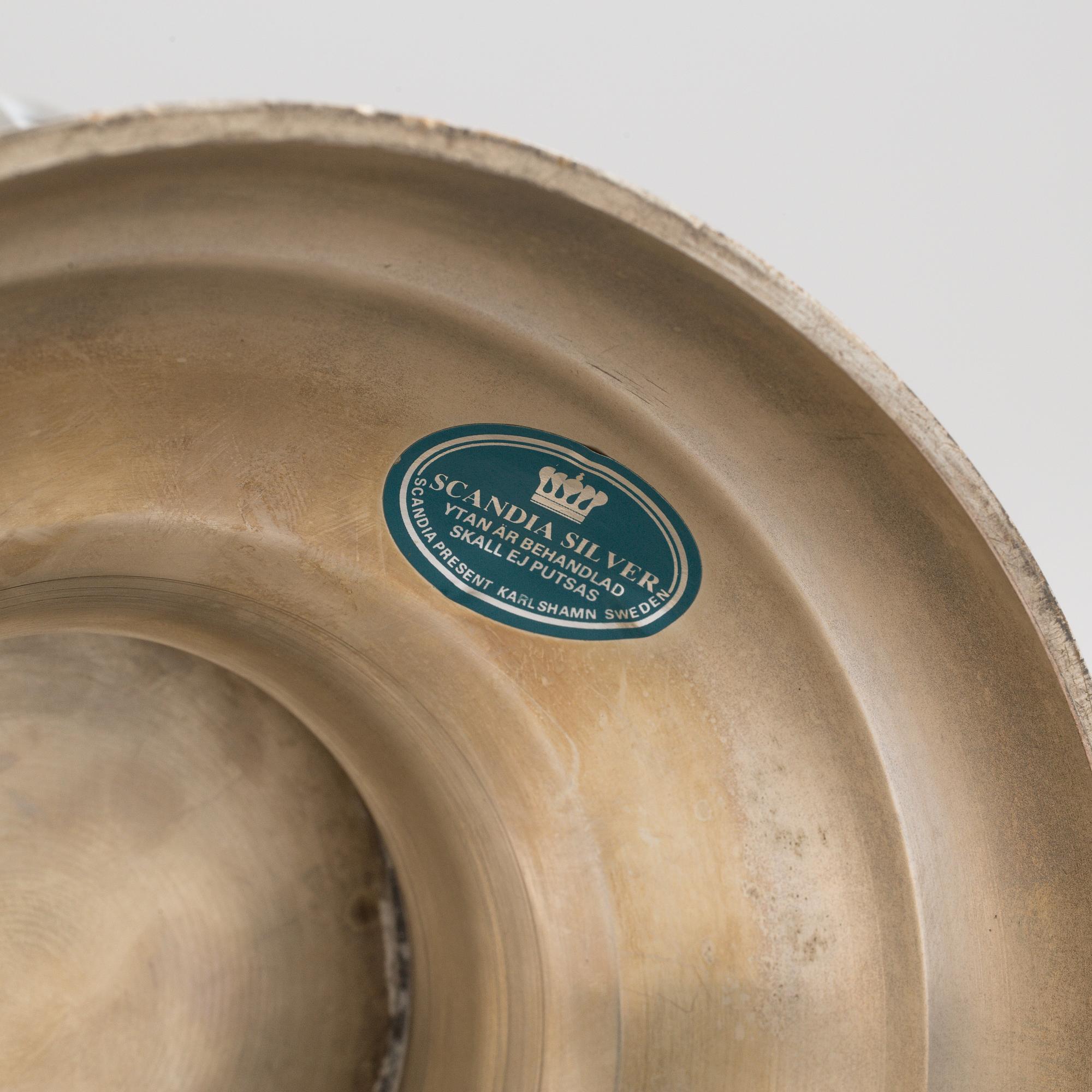 A silver plated champagne cooler, Scandia silver.