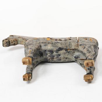 Sculpture, wood, horse, late 19th century.