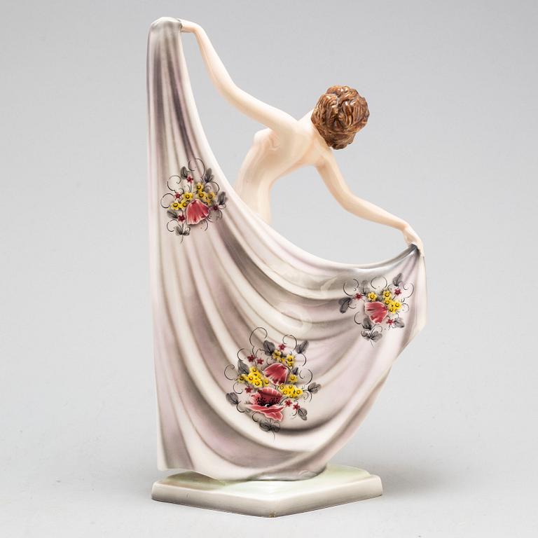 A porcelain figurine by Goldscheider, Vienna.
