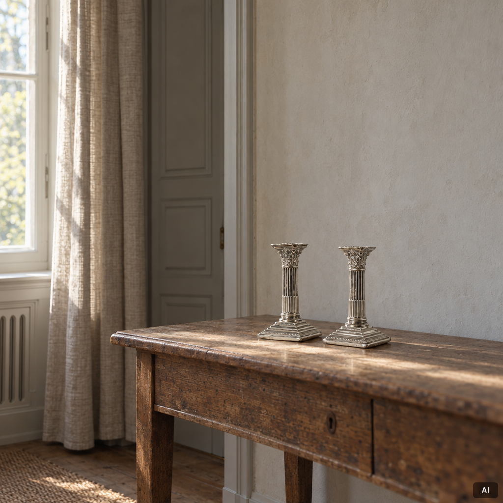 A pair of English silver column candlesticks, mark of Walter Latham & Son, Sheffield, 1910.