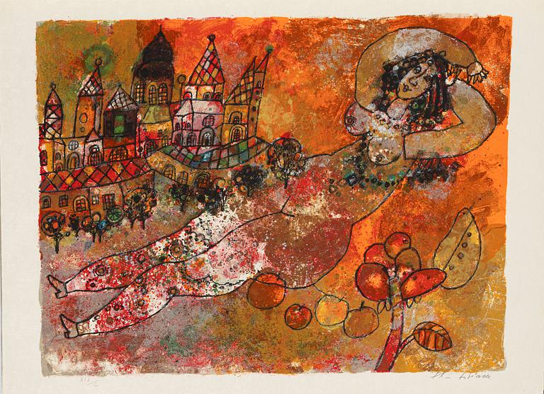 Theo Tobiasse, "The Song of Songs of King Solomon", portfolio with 12 colour lithographs.