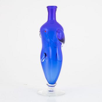 Erik Höglund, a glass vase/flask, signed.