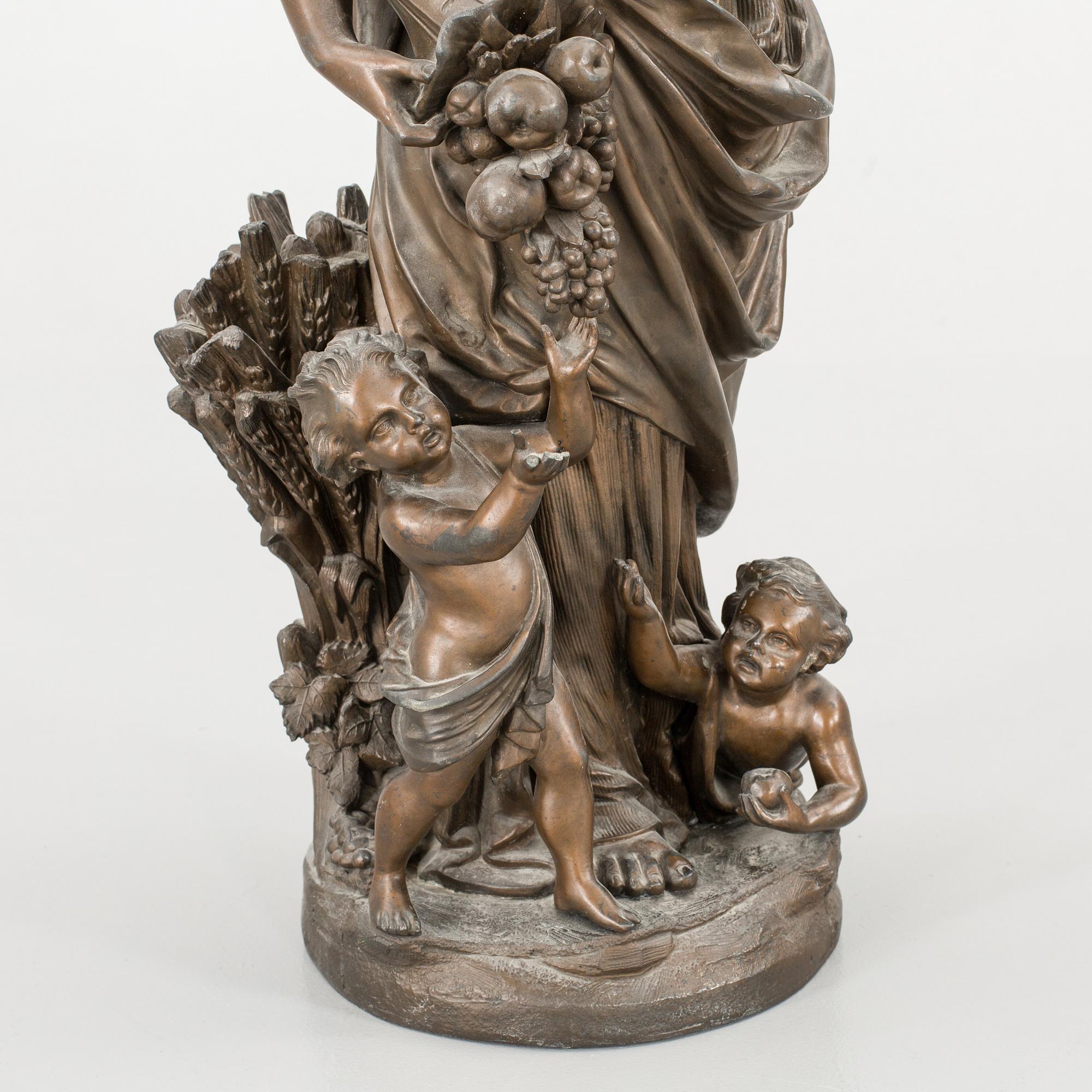 Gustave Trouillard, efter skulptur Kvinna med putti och ymnighetshorn.