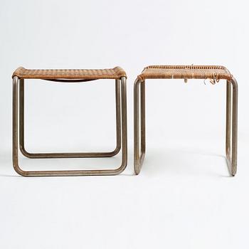LUDWIG MIES VAN DER ROHE, pallar 1 par, "MR 1", Berliner Metallgewerbe Josef Müller eller Bamberg Metallwerkstätten.