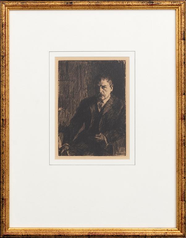 Anders Zorn, a unsigned etching from 1904.