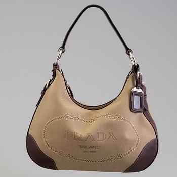 LOGO JACQUARD SHOULDER BAG by Prada.