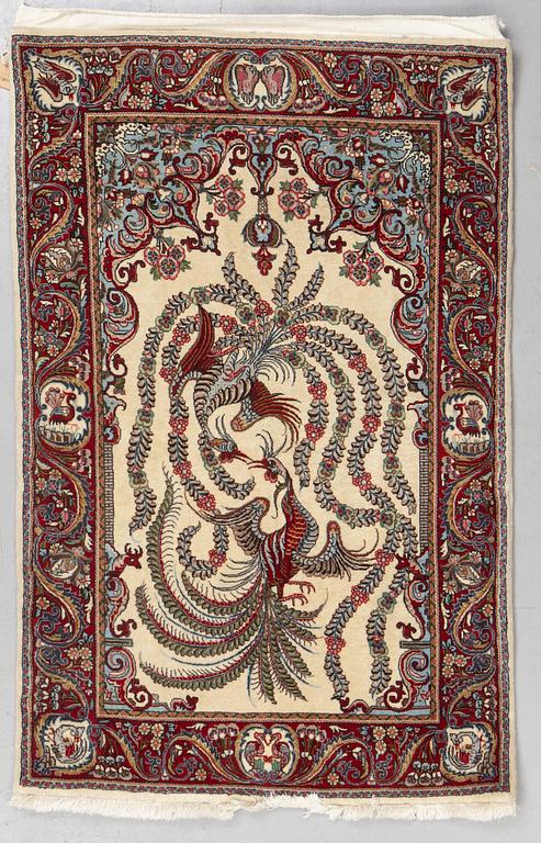 A rug, Old Sarouk figural, 152 x 101 cm.