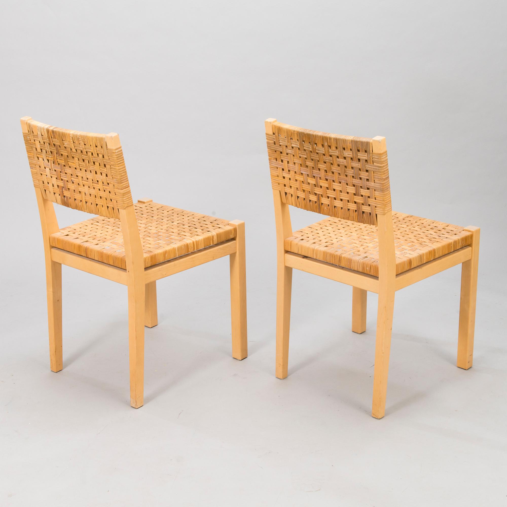 AINO AALTO, STOLAR, 4 st, modell 615, Artek, 1900-talets slut.