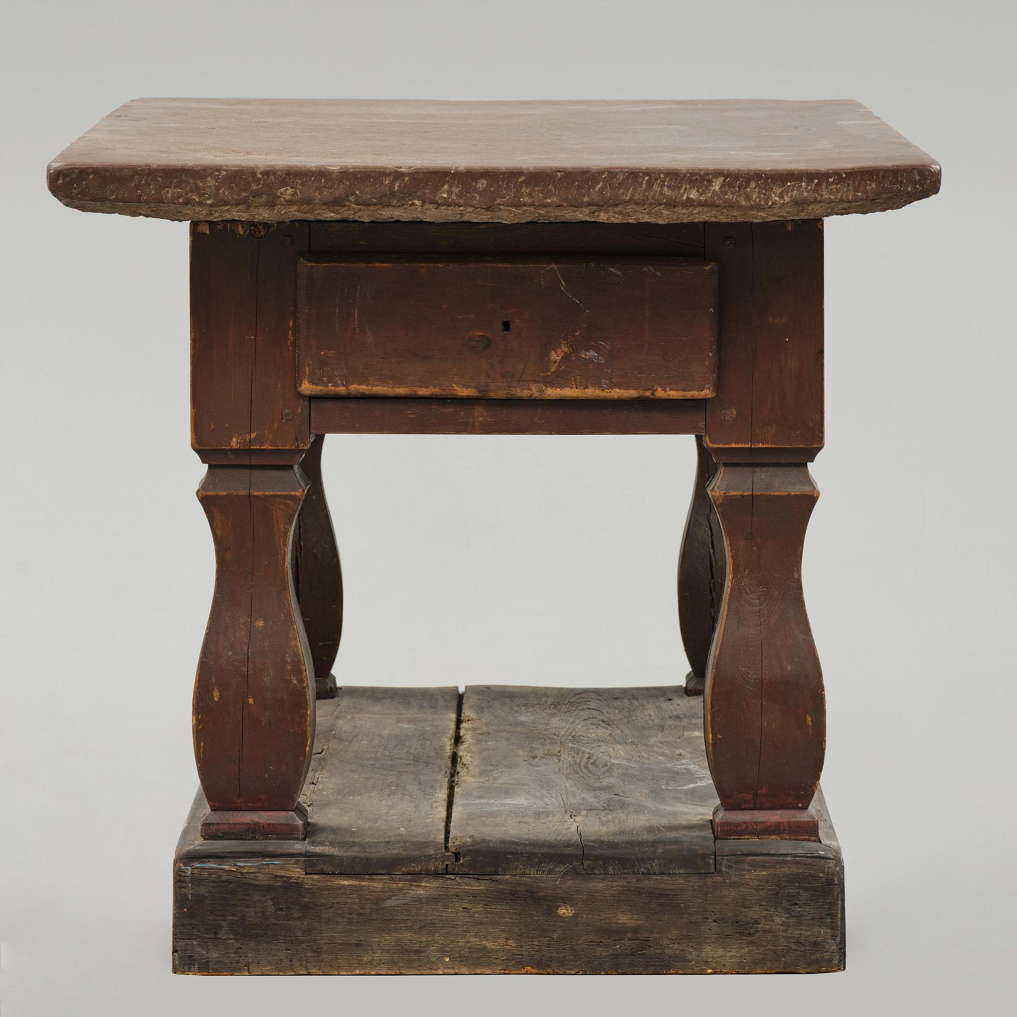 A Swedish baroque stone-top table, 18th century.