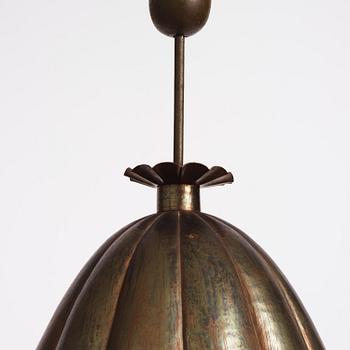 Gunnar Asplund, presumably, a brass ceiling lamp/chandelier, for the staffroom at Karlshamn Secondary School, Sweden, ca 1912-1918.