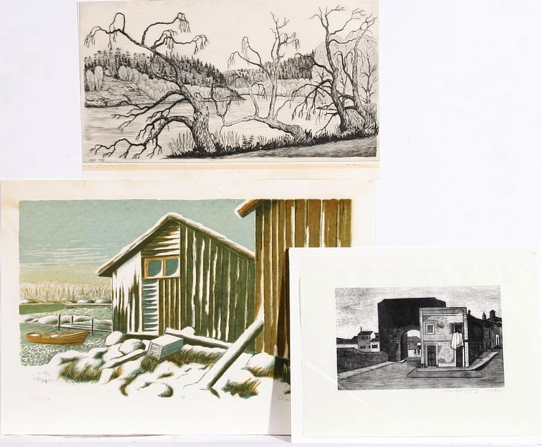 MAPP MED GRAFIK, 10 delar, flertal konstnärer bl a Ivar Morsing och Sven Ljungberg.