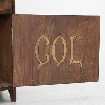 Märta Lindblom, & Carl Otto Lundgren, wall cabinet, signed and dated 1899.