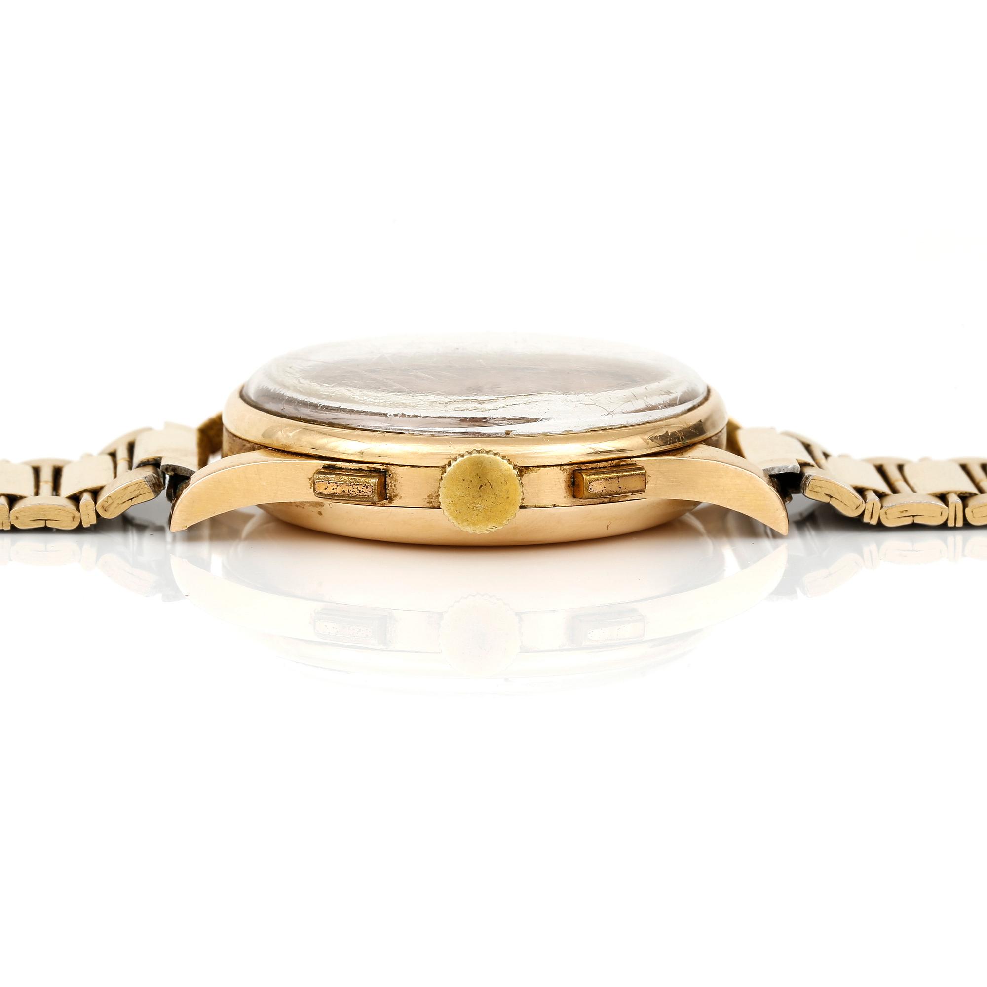 HERRARMBANDSUR, guld 18K, Docker, Chronographe, Schweiz, sannolikt 1960-tal.