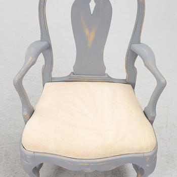 A pair of Rococo style armchairs, early 20th Century.