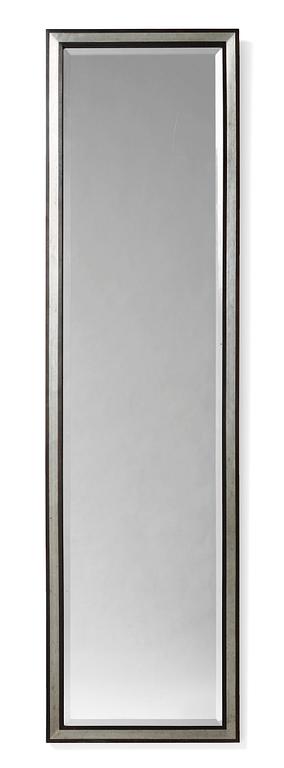 An Uno Åhrén pewter and black lacquered wood wall mirror, Svenskt Tenn, Sweden circa 1930.