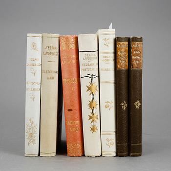 SELMA LAGERLÖF, 7 vol, bla Mårbacka med författarinnans dedikation i original, Stockholm 1922.