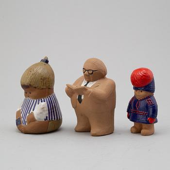 Three stoneware figurines by Lisa larsson, second half of the 20th century.