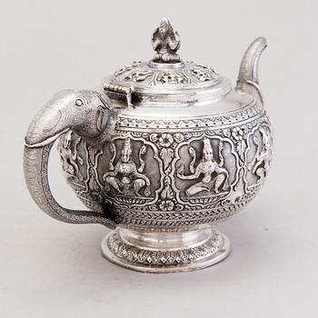 TEA POT and BOWL, silver, India late 19th century, weight 430g and 880g.