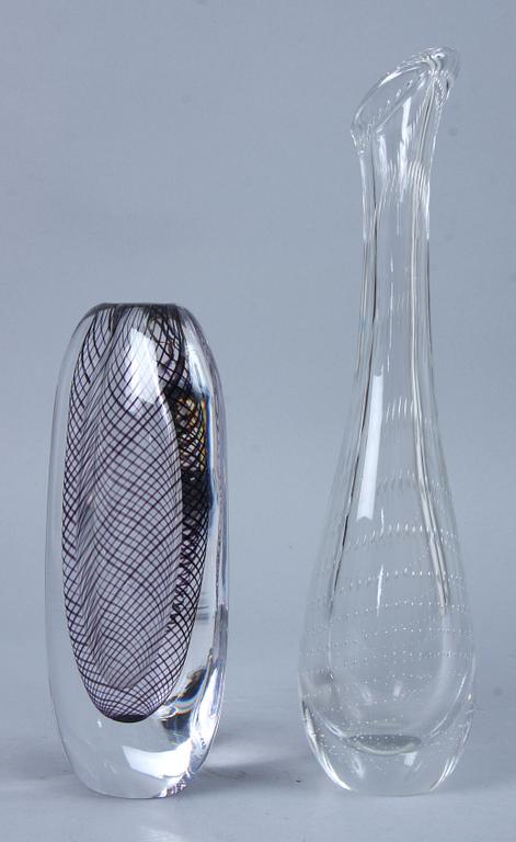 VASER, 2 st, glas, Vicke Lindstrand, Kosta.