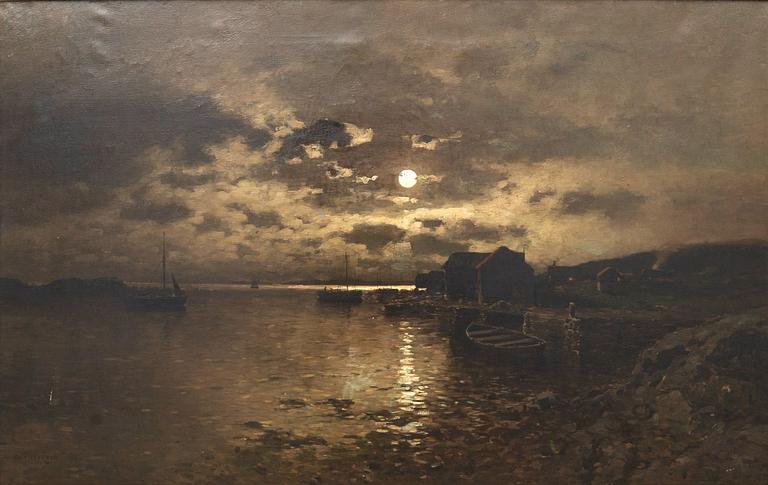 Axel Nordgren, Moonlight by the coast.
