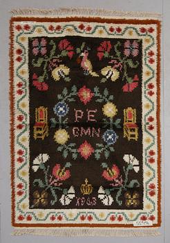 MATTA, rya, signerad PE GMN, daterad 1963. Ca 205 x 140 cm.