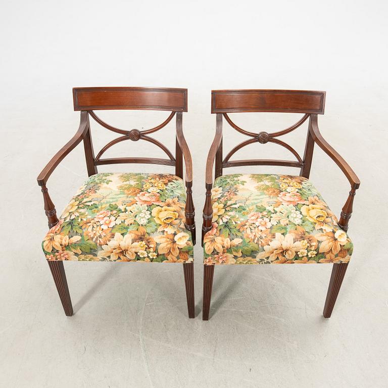 Armchairs, a pair, Regency style, mid-20th century.