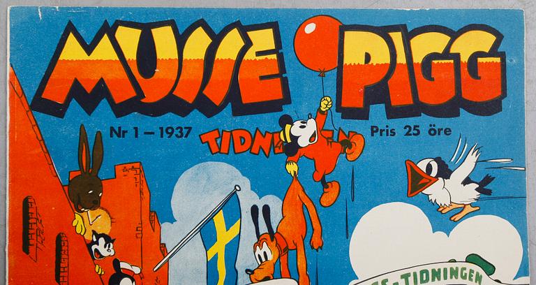 SERIETIDNING: Musse Pigg Tidningen nr 1, 1937.
