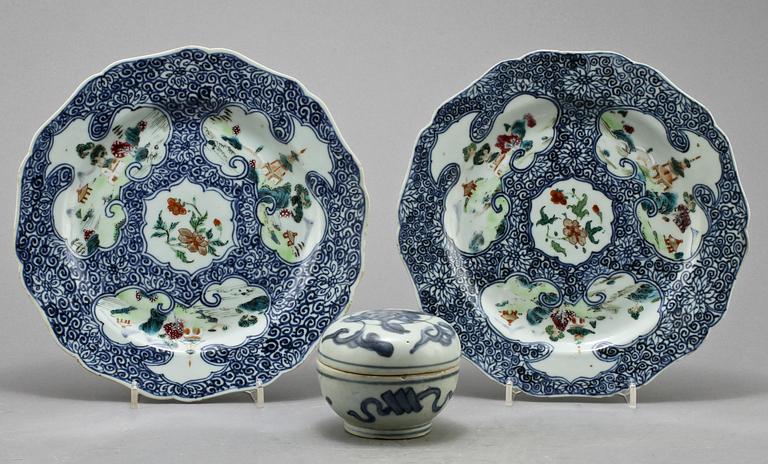 PARTI PORSLIN, 3 delar, Kina, 1700/1800-tal.