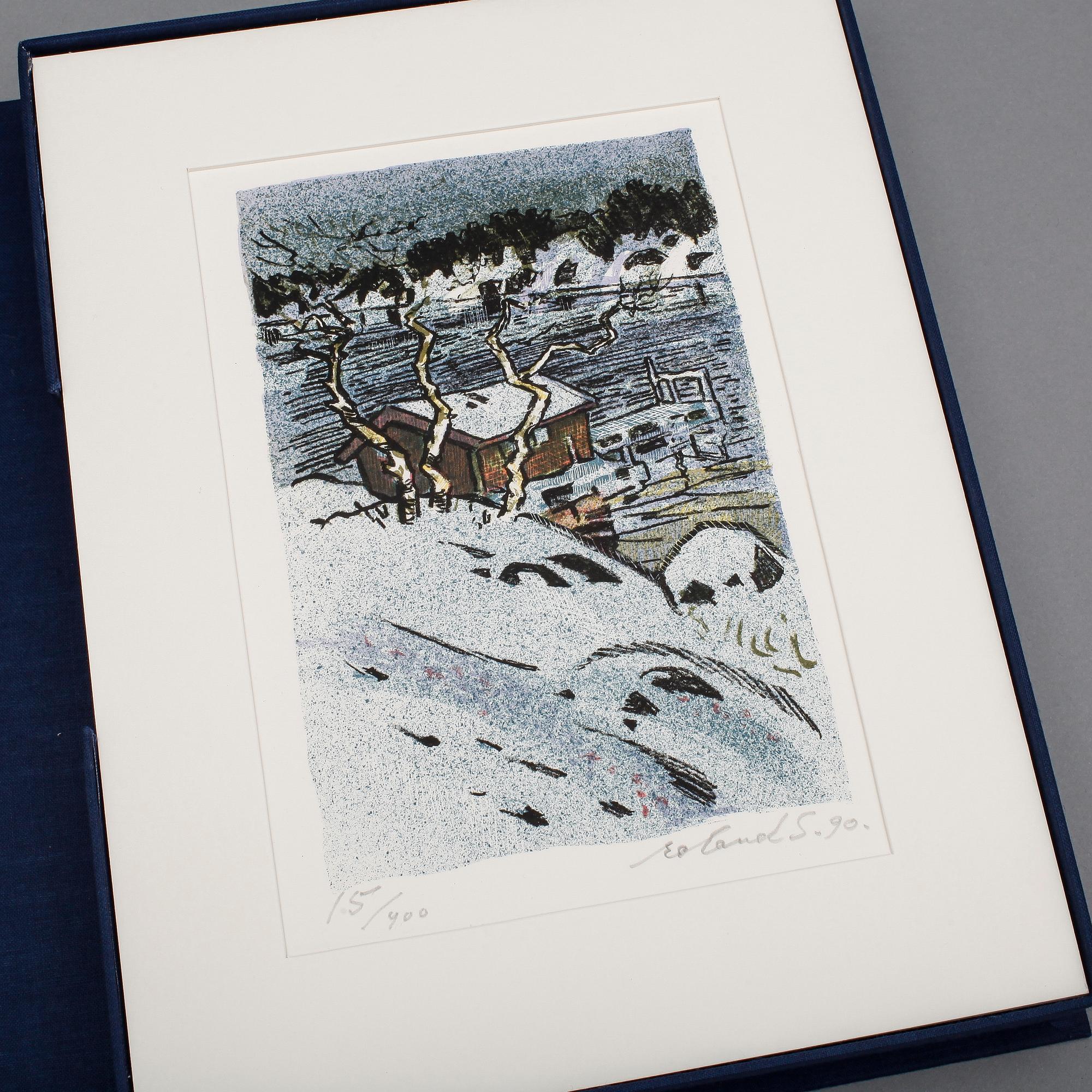 ROLAND SVENSSON. 4 färglitografier i kassett, signerade samt numrerad 15/200.