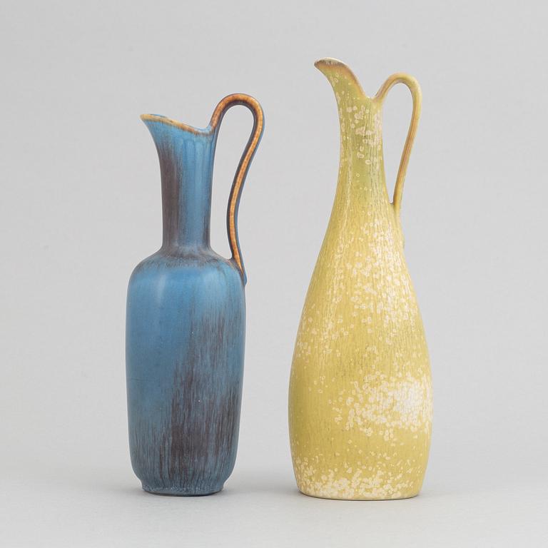 Gunnar Nylund, a set of five stoneware vases and two bowls and Carl-Harry Stålhane, a set of two vases for Rörstrand.