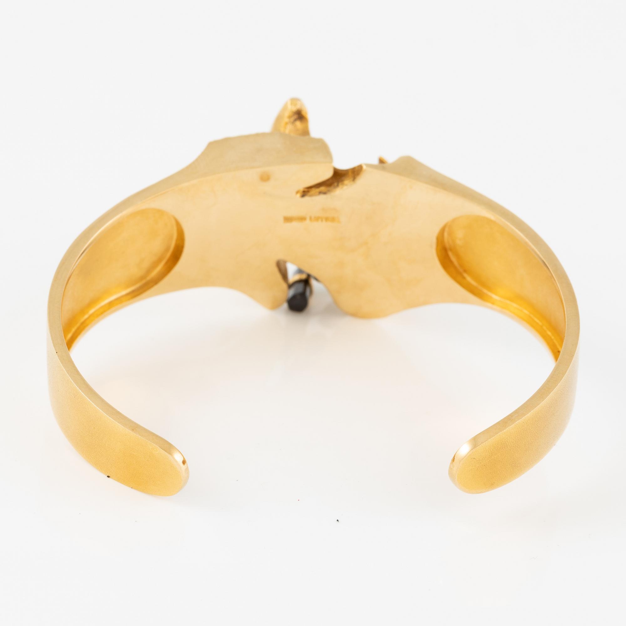 A Björn Weckström "Ultima thule" bracelet in 18K gold with tourmaline, for Lapponia.