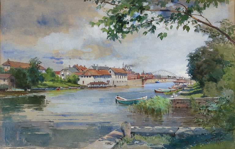 REGINA KYLBERG-BOBECK, akvarell, sign o dat 1892.