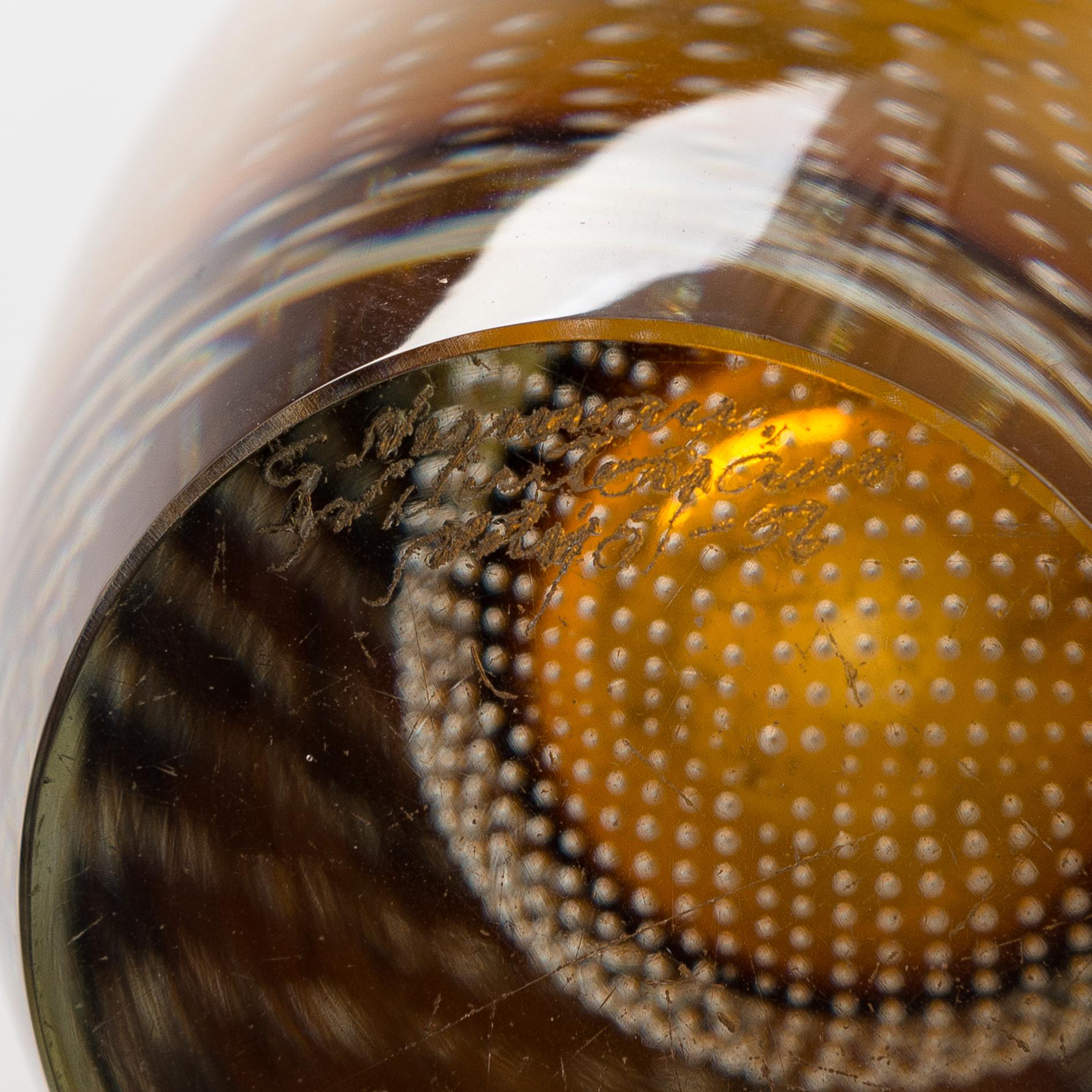 Gunnel Nyman, a glass vase, signed G. Nyman Nuutajärvi Notsjö -56.