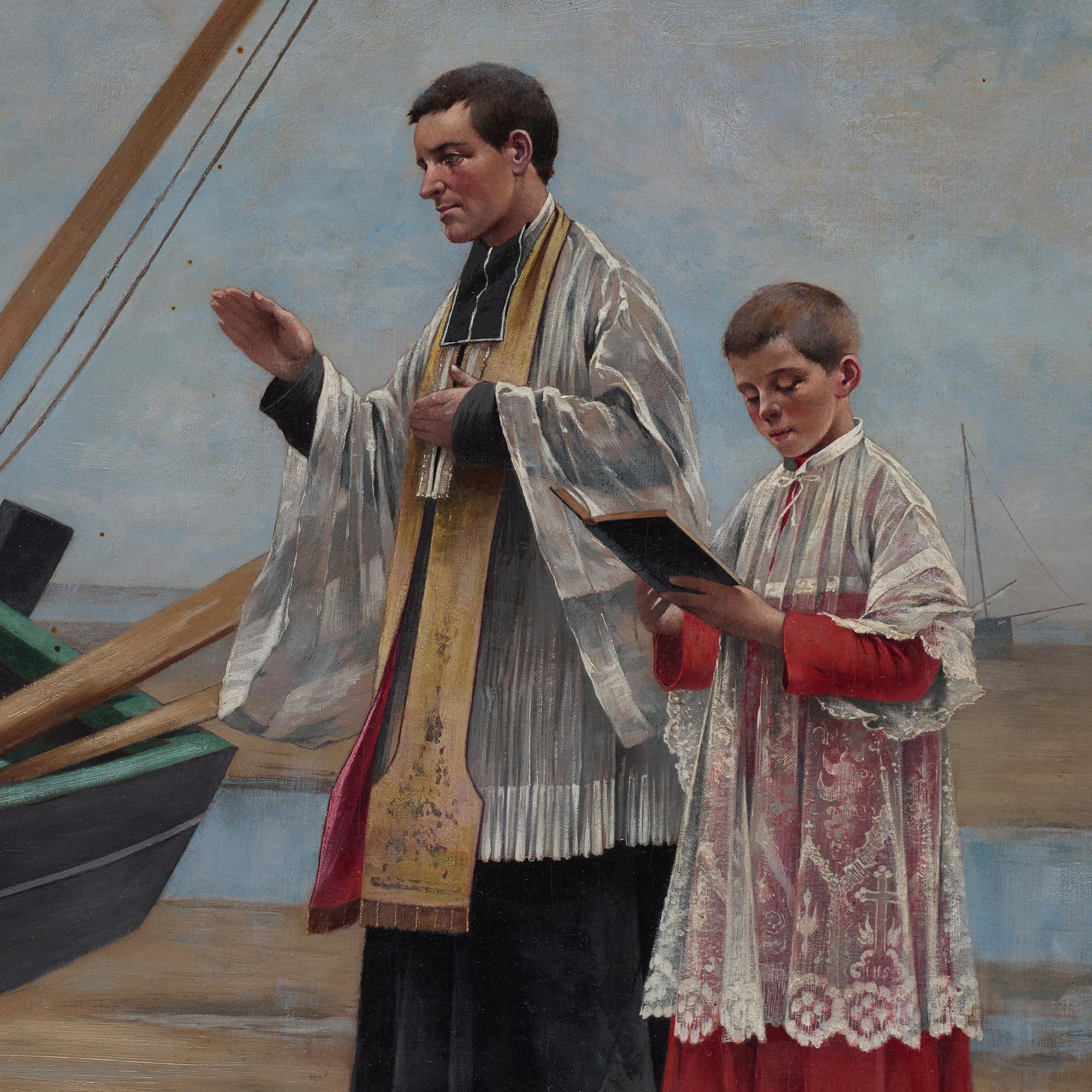 August Hagborg, 'Fiskebåten välsignas' (The ceremony of blessing of a fishing boat / Bénédiction d'une barque).