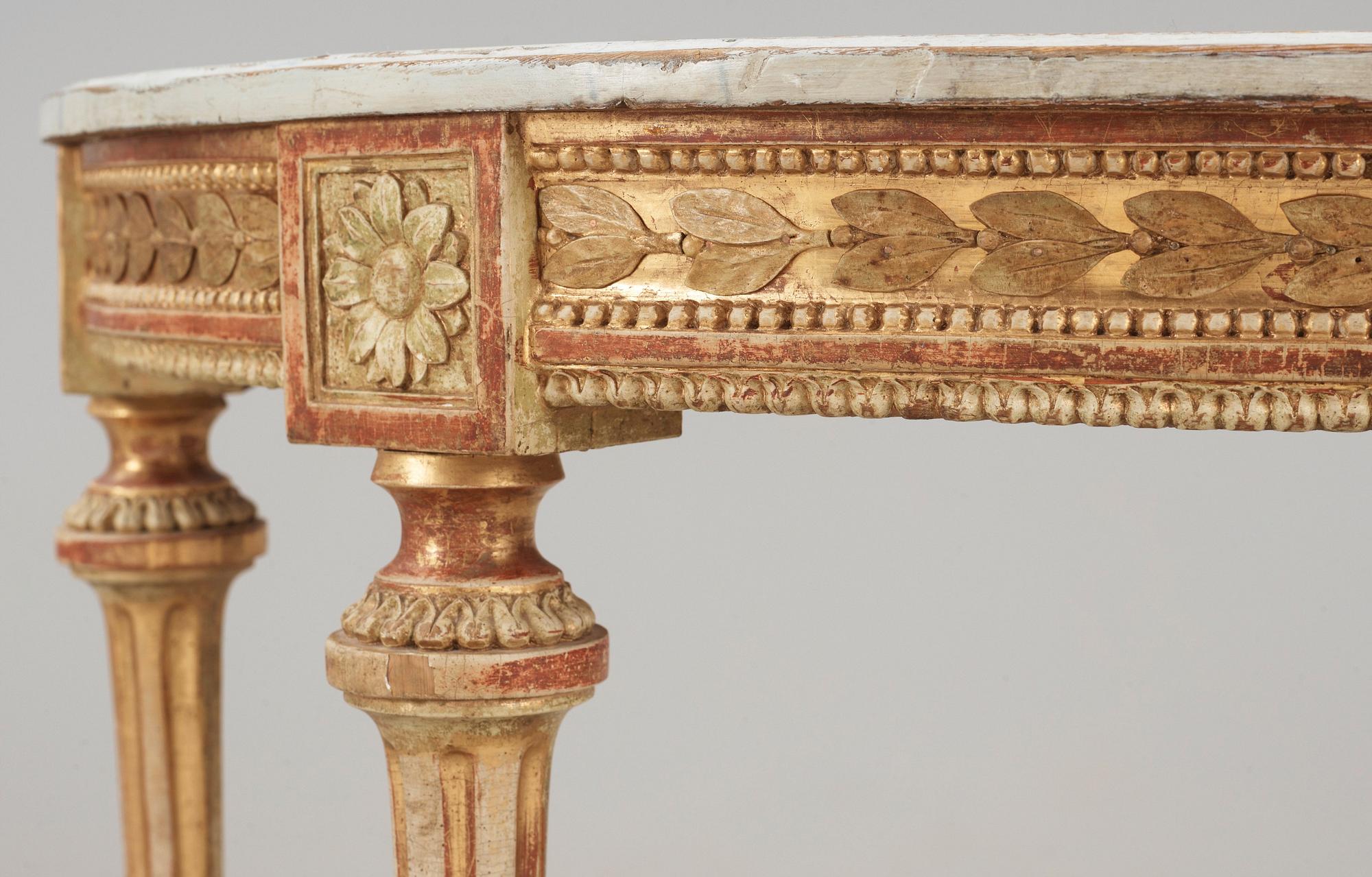A Gustavian late 18th century console table.