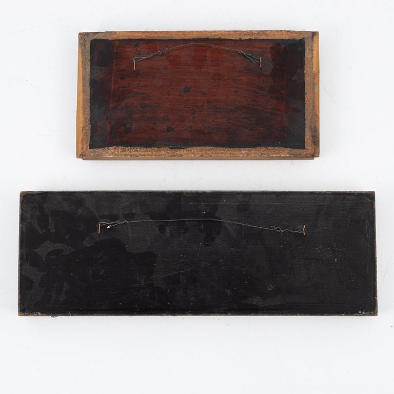 A group of five sculptured wooden decorative objects, late Qingdynasty.