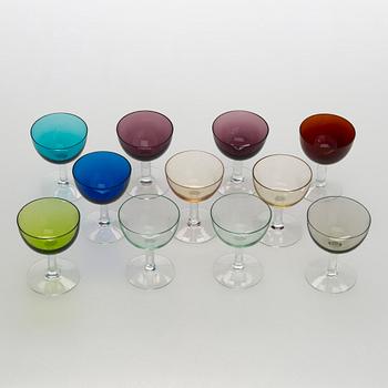 Saara Hopea, likörglas, 11 st, modell 1125, Notsjö.
